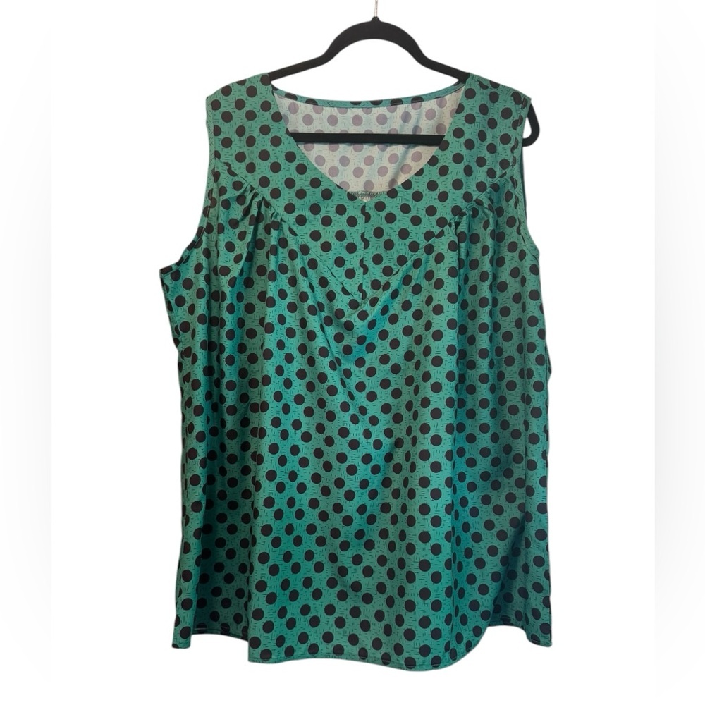 Green Polka Dot‎ Sleeveless Top